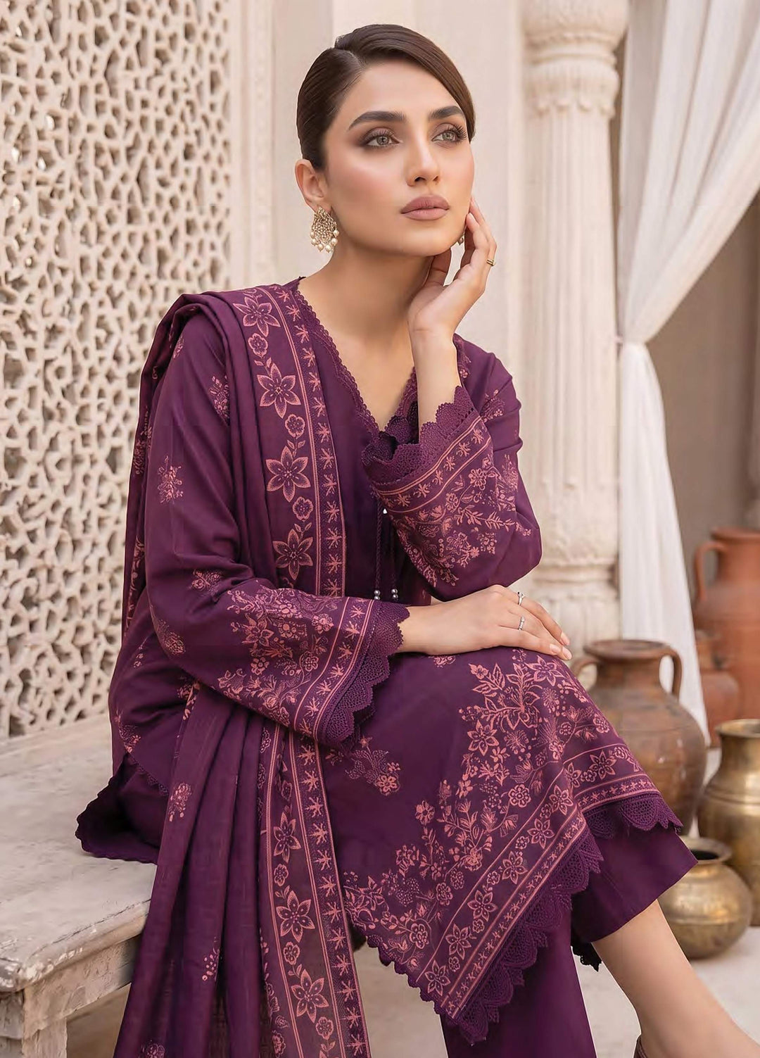 Lakhany Unstitched Printed Cashmi Wool 3 Piece Suit LSM26UCW LG-SG-0165-A - Casual Collection