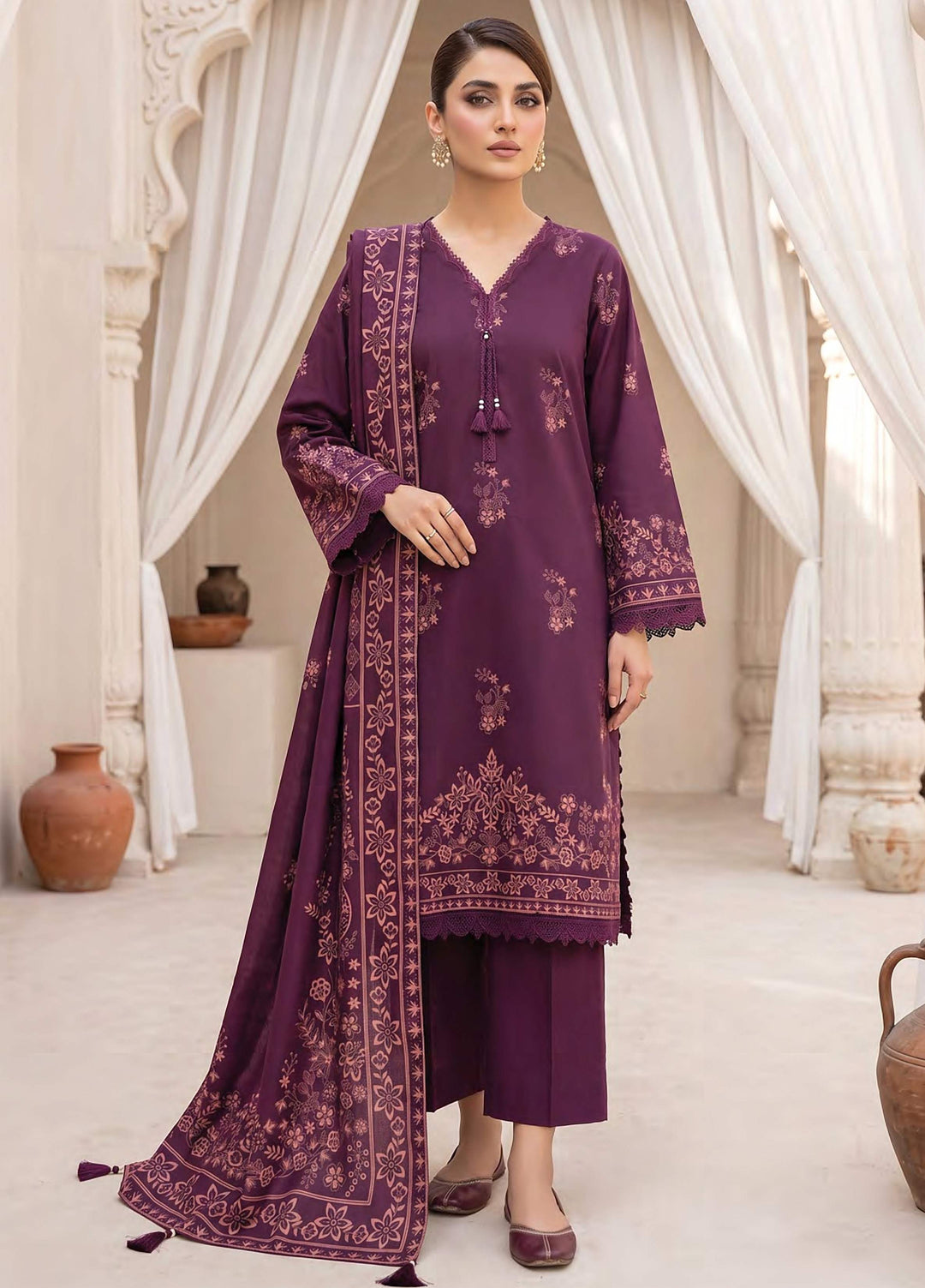 Lakhany Unstitched Printed Cashmi Wool 3 Piece Suit LSM26UCW LG-SG-0165-A - Casual Collection