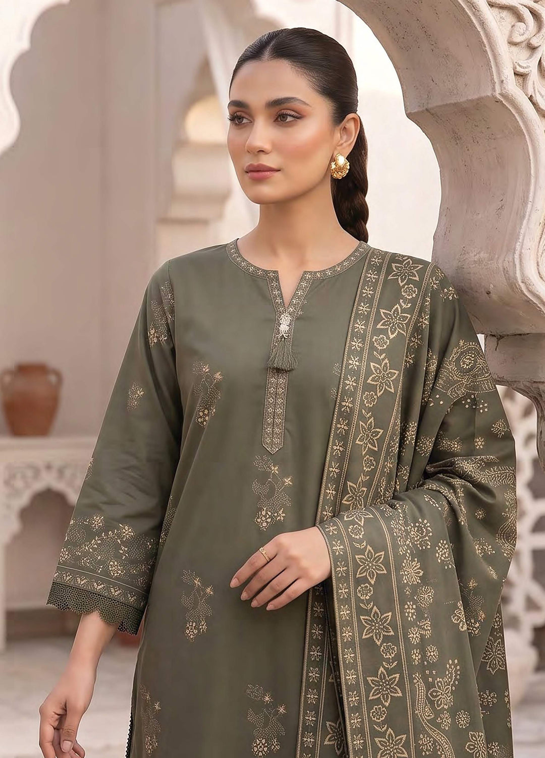 Lakhany Unstitched Printed Cashmi Wool 3 Piece Suit LSM26UCW LG-SG-0165-B - Casual Collection