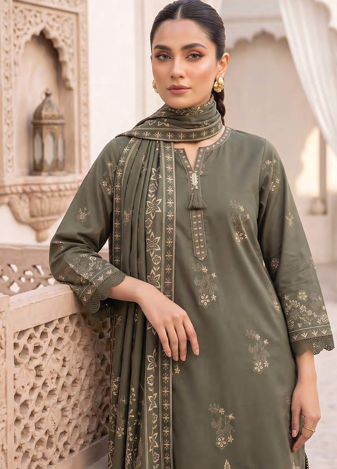 Lakhany Unstitched Printed Cashmi Wool 3 Piece Suit LSM26UCW LG-SG-0165-B - Casual Collection