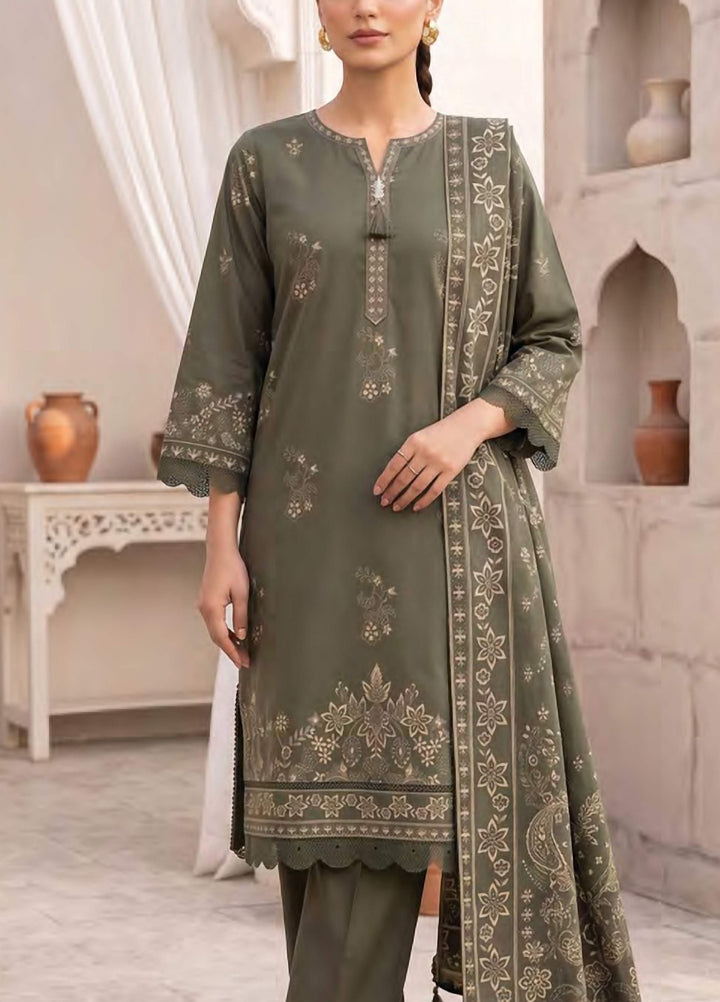 Lakhany Unstitched Printed Cashmi Wool 3 Piece Suit LSM26UCW LG-SG-0165-B - Casual Collection