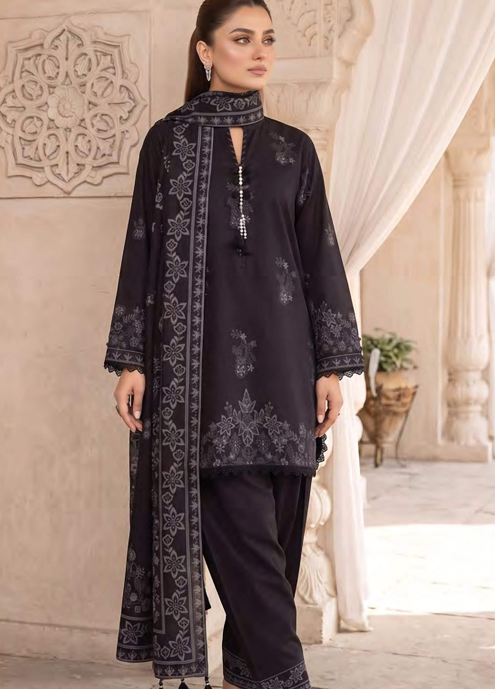Lakhany Unstitched Printed Cashmi Wool 3 Piece Suit LSM26UCW LG-SG-0165-C - Casual Collection