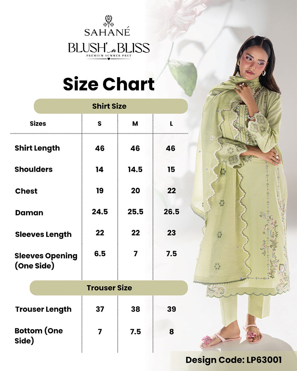 Blush N Bliss by Sahane Women RTW Embroidered Lawn 3 Piece Suit Mint Blush LP63001 Casual Collection