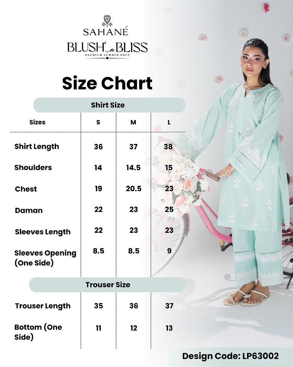 Blush N Bliss by Sahane Women RTW Embroidered Lawn 2 Piece Suit Bluebell LP63002 Casual Collection