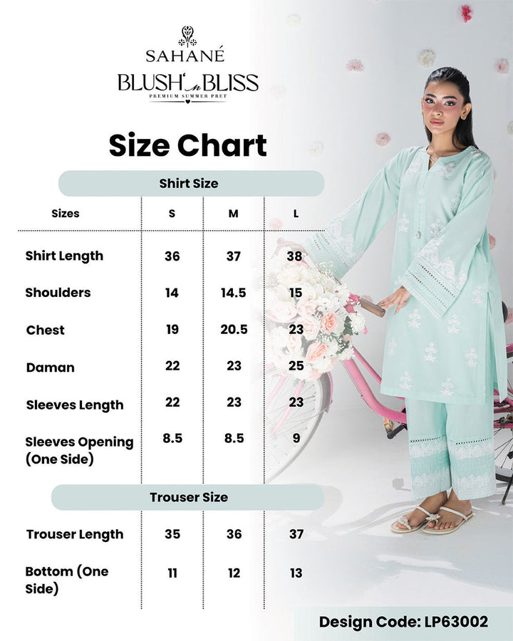 Blush N Bliss by Sahane Women RTW Embroidered Lawn 2 Piece Suit Bluebell LP63002 Casual Collection