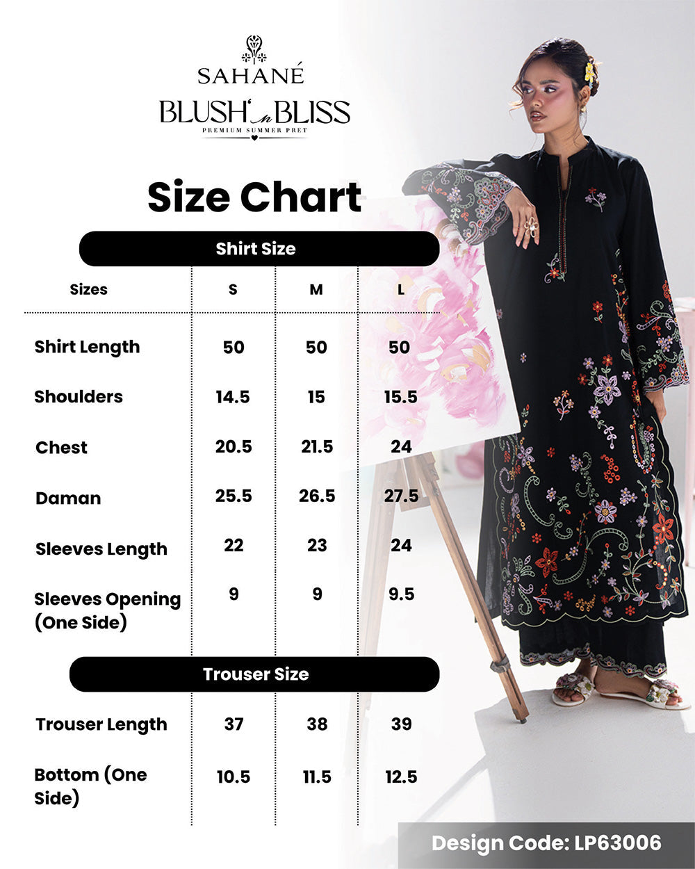 Blush N Bliss by Sahane Women RTW Embroidered Lawn 2 Piece Suit Midnight Petal LP63006 Casual Collection
