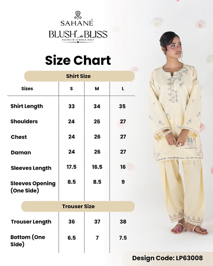 Blush N Bliss by Sahane Women RTW Embroidered Dobby Lawn 2 Piece Suit Honey Butter LP63008 Casual Collection