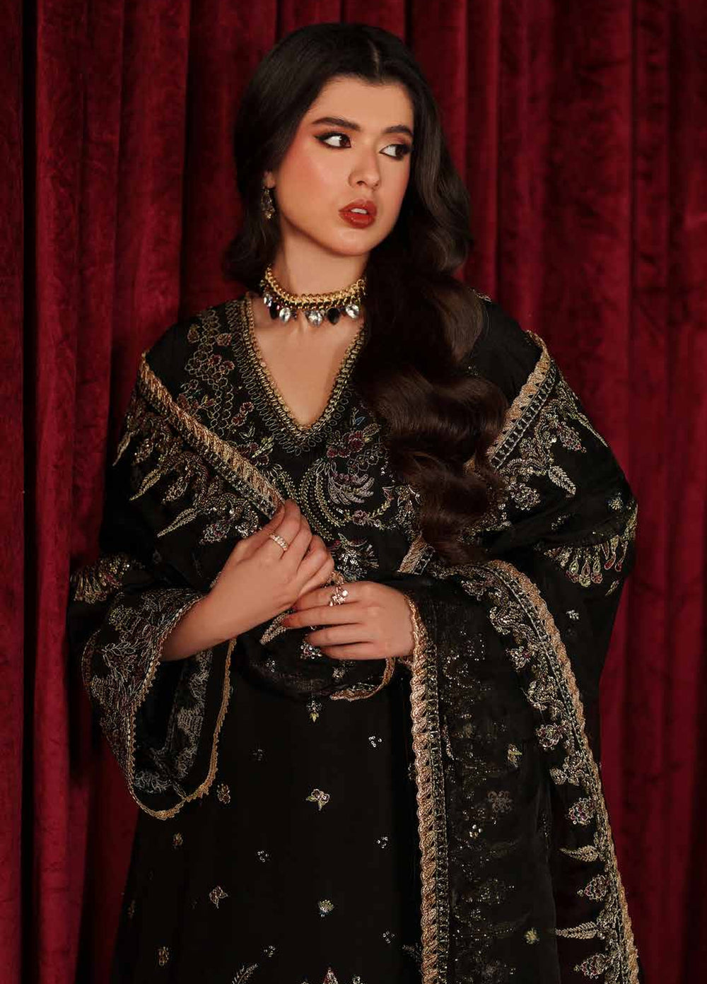 Verve Silk Edit by Emaan Adeel Unstitched Embroidered Raw Silk 3 Piece Suit EA26UVF Luce - Festive Collection