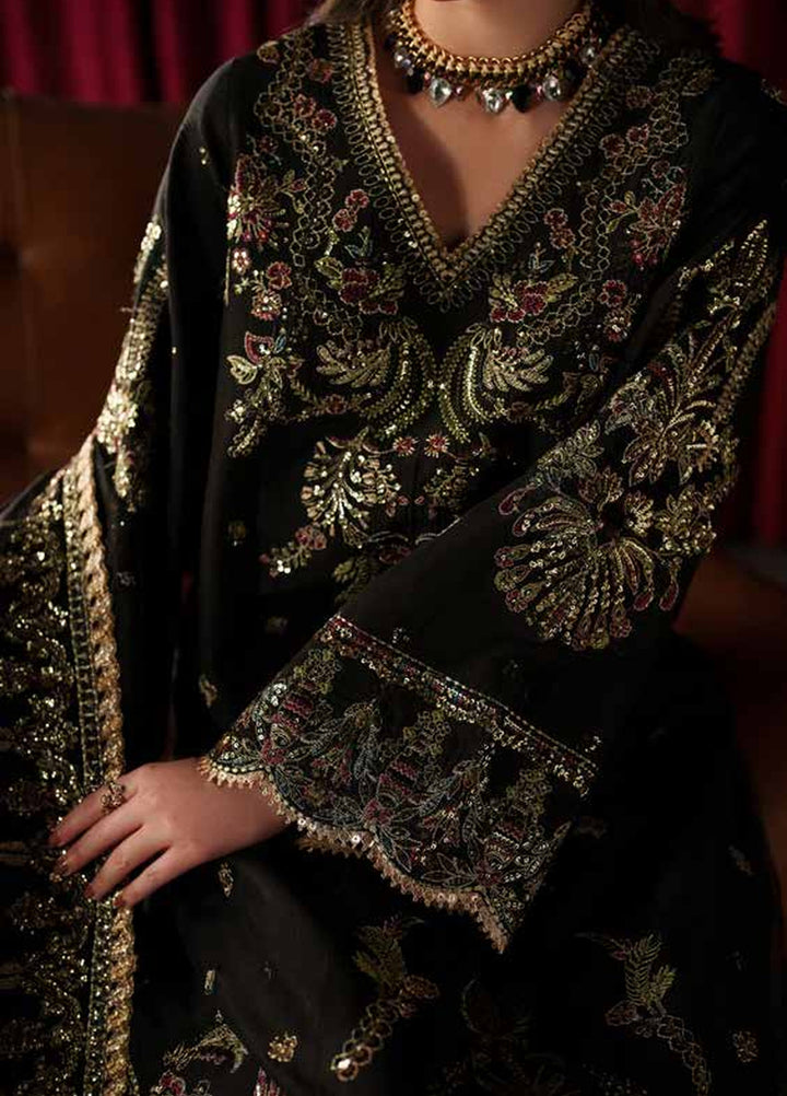 Verve Silk Edit by Emaan Adeel Unstitched Embroidered Raw Silk 3 Piece Suit EA26UVF Luce - Festive Collection
