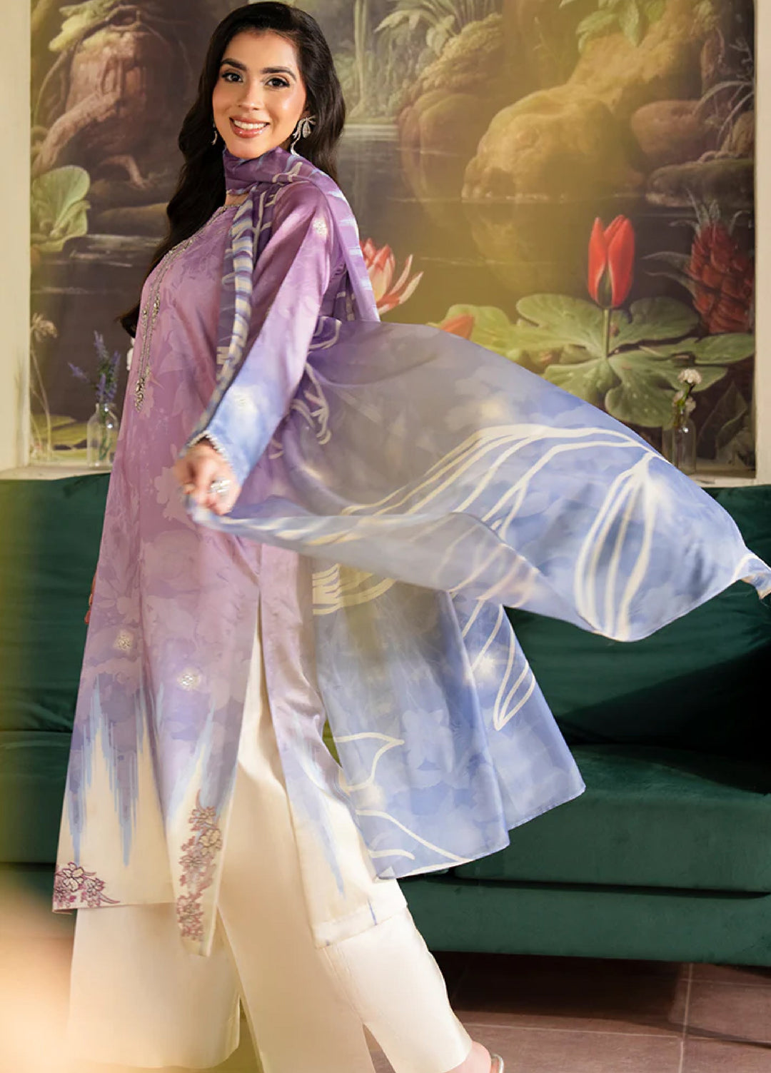 Celeste by Imrozia Pret Embroidered Shamooz Silk 3 Piece SP-102 Luna