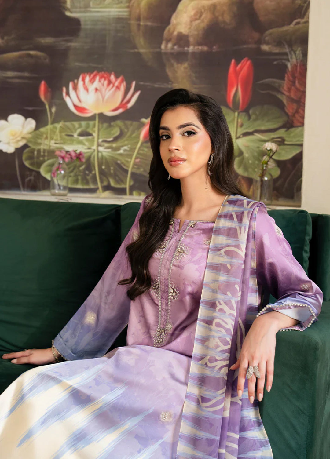 Celeste by Imrozia Pret Embroidered Shamooz Silk 3 Piece SP-102 Luna