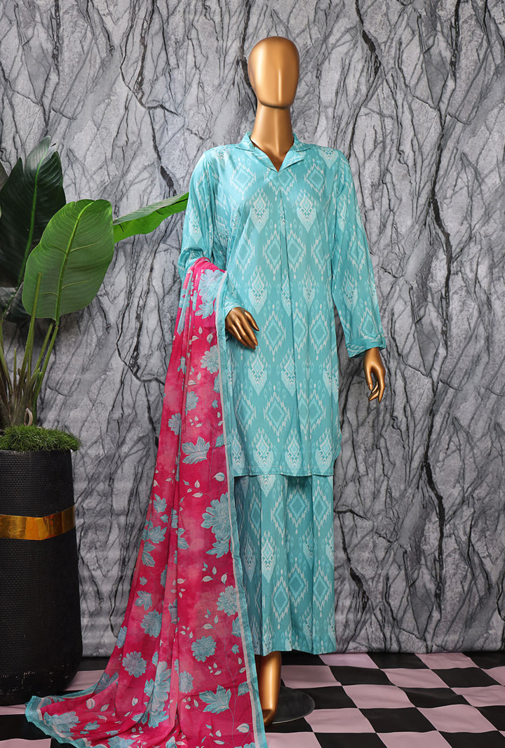 HZ Textiles Digital Printed Unstitched Linen 3 Piece Suit LWP-1313 - Winter Collection