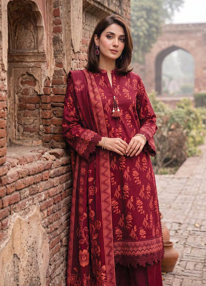 Cashmi by Lakhany Unstitched Printed Wool 3 Piece Suit LSM26UC LG-RL-0532-A - Winter Collection
