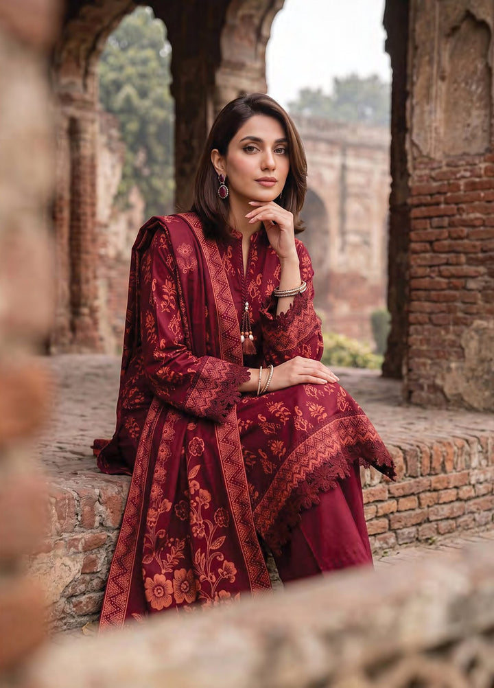 Cashmi by Lakhany Unstitched Printed Wool 3 Piece Suit LSM26UC LG-RL-0532-A - Winter Collection