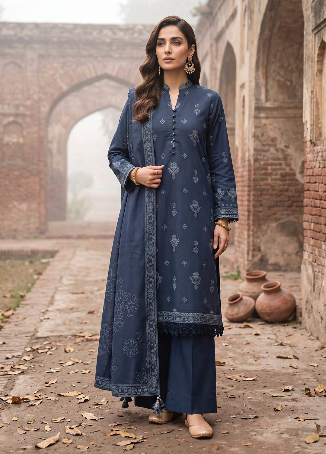 Cashmi by Lakhany Unstitched Printed Wool 3 Piece Suit LSM26UC LG-SG-0166-A - Winter Collection