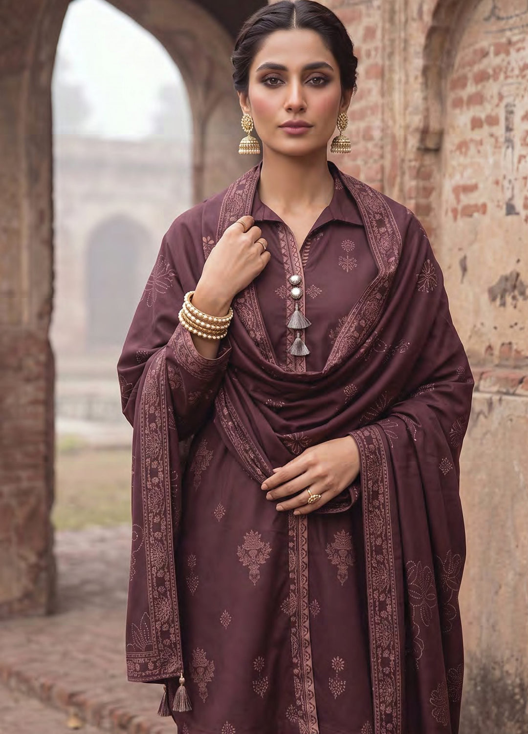 Cashmi by Lakhany Unstitched Printed Wool 3 Piece Suit LSM26UC LG-SG-0166-C - Winter Collection