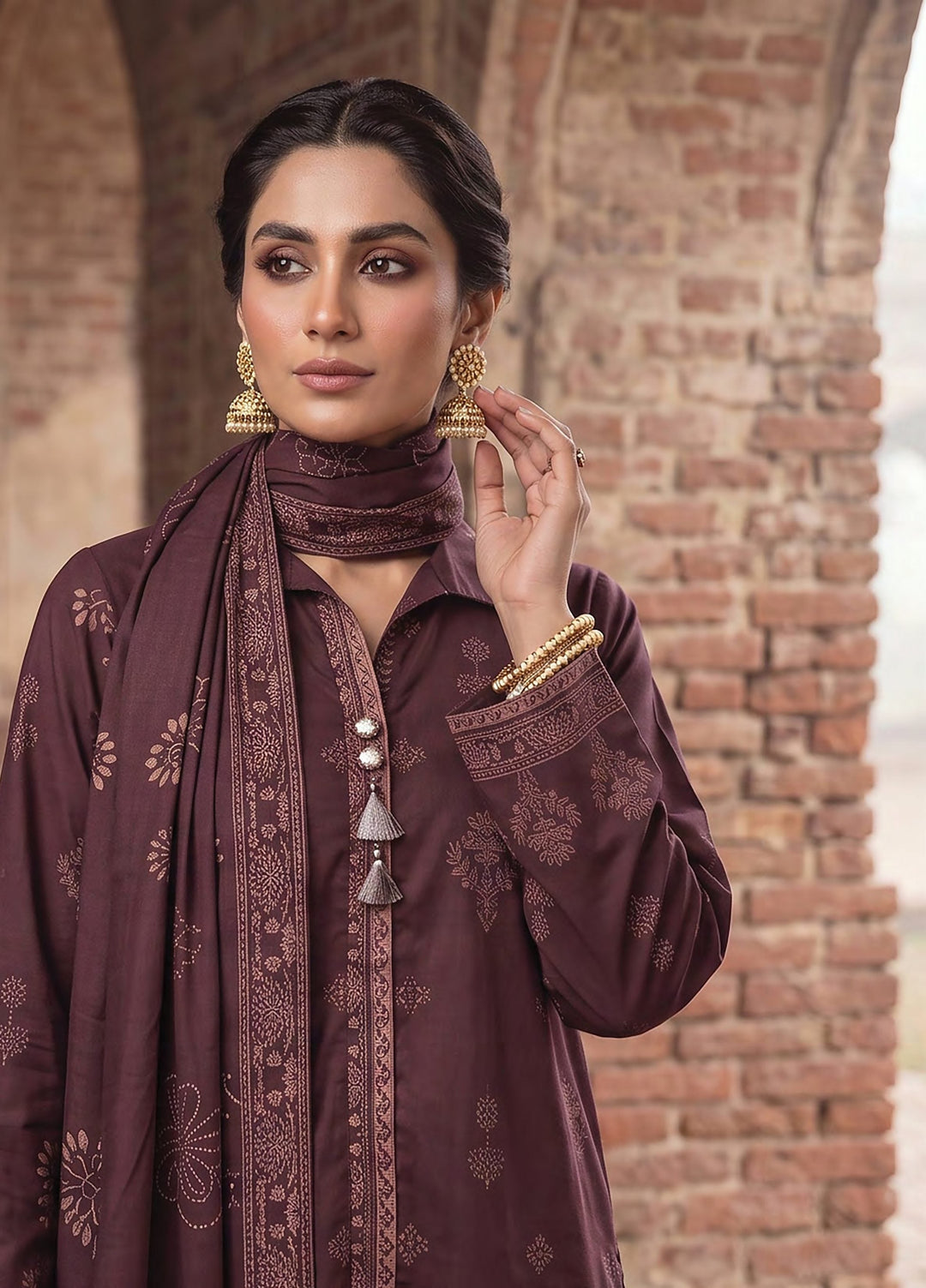 Cashmi by Lakhany Unstitched Printed Wool 3 Piece Suit LSM26UC LG-SG-0166-C - Winter Collection