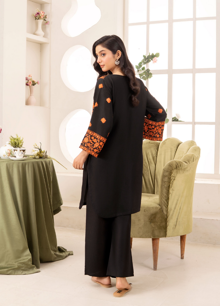 Lamhay by Haniya Mahnoor Pret Embroidered Linen 2 Piece Suit Ember