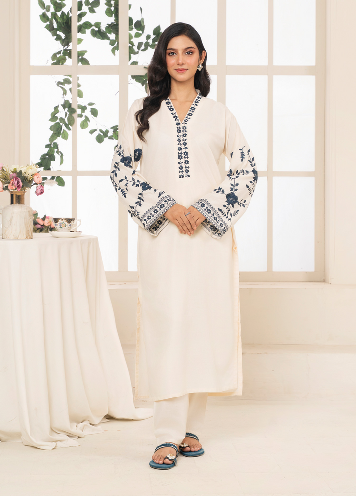 Lamhay by Haniya Mahnoor Pret Embroidered Linen 2 Piece Suit Noor