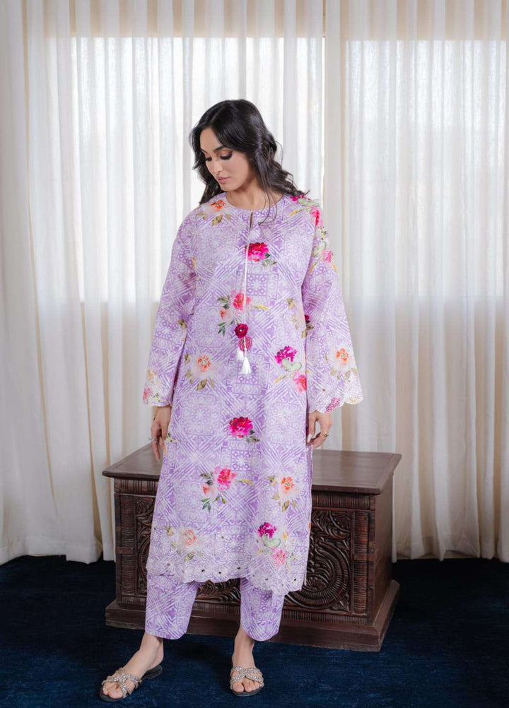 Laaleh Women RTW Embroidered Cotton 2 Piece Suit LAH26PC Lavender Haze SCL-LAVEN - Casual Collection