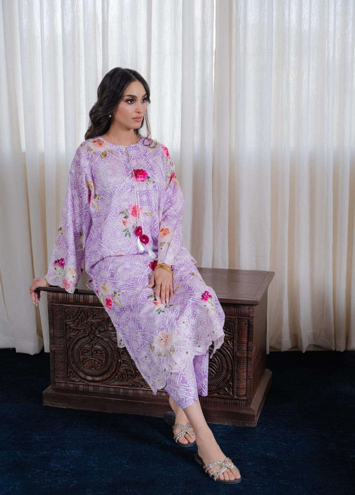 Laaleh Women RTW Embroidered Cotton 2 Piece Suit LAH26PC Lavender Haze SCL-LAVEN - Casual Collection