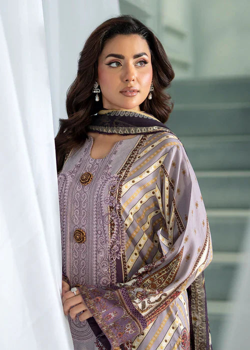Meerak Women Embroidered Linen Lavender Dream - Winter Collection