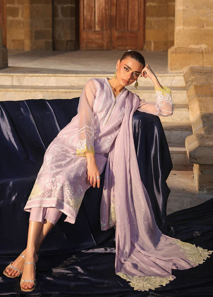 Luxe by Sahar Pret Embroidered Organza 3 Piece Lavender Muse