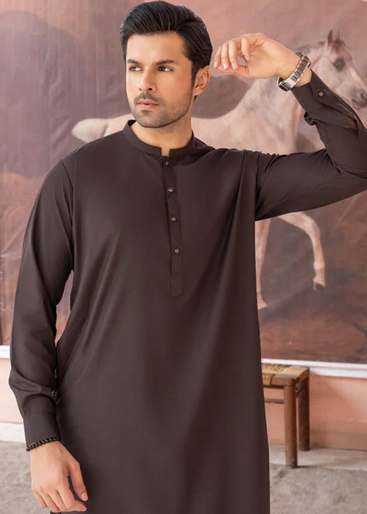 Siqafat by Buraq RTW Solids Wash N Wear 2 Piece Suit Brown Casual Collection