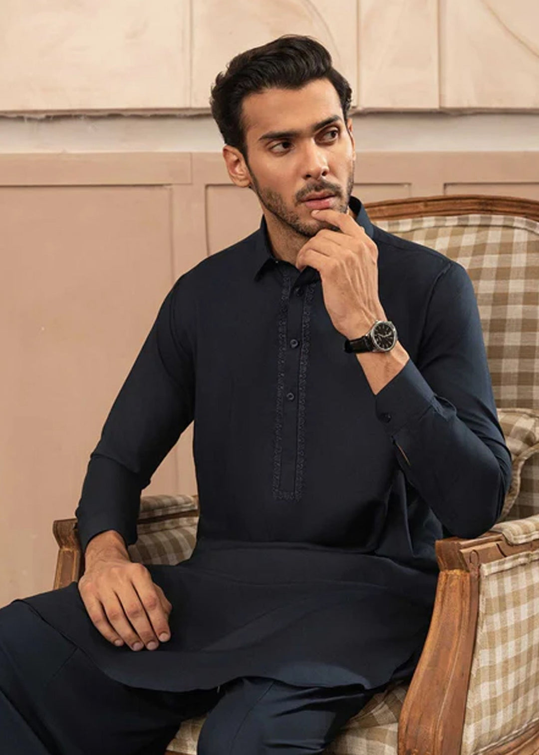 Farmanrawa by Buraq Mens RTW Embroidered Wash N Wear 2 Piece Suit Feroz Casual Collection