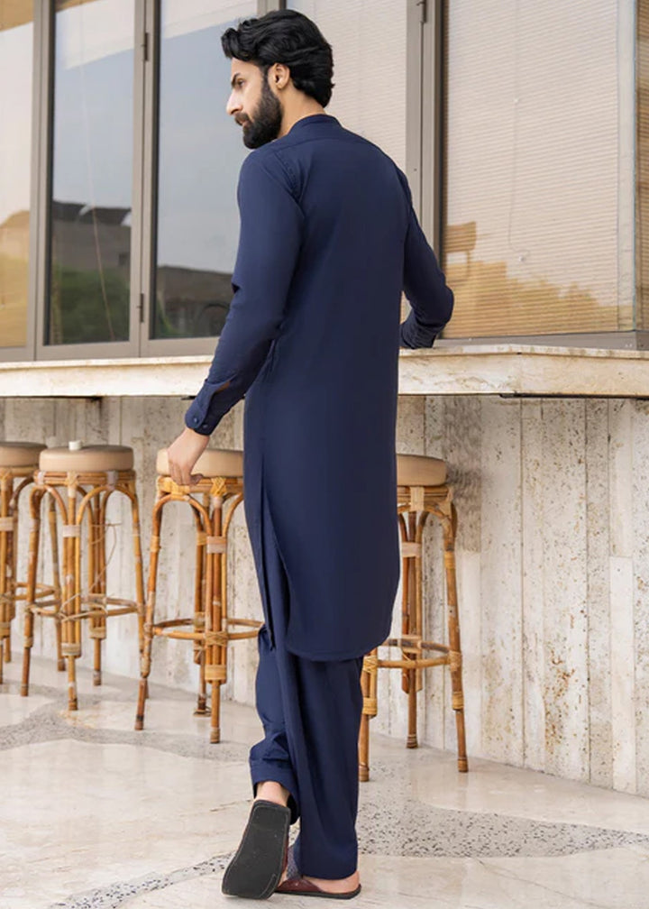 Siqafat by Buraq RTW Solids Wash N Wear 2 Piece Suit Royal Blue Casual Collection