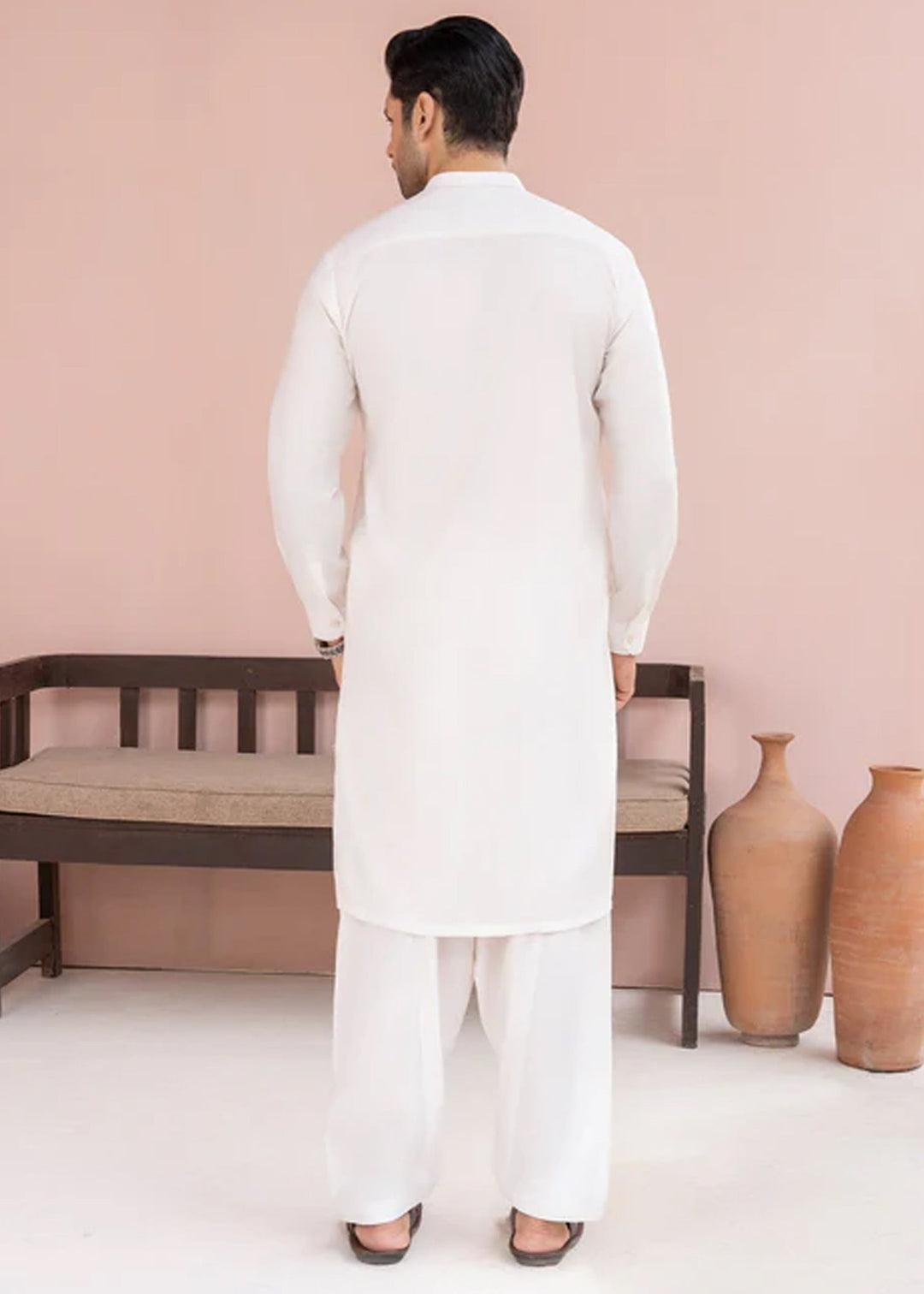 Siqafat by Buraq RTW Solids Wash N Wear 2 Piece Suit Crystal White Casual Collection