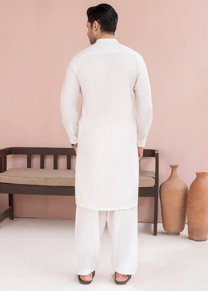 Siqafat by Buraq RTW Solids Wash N Wear 2 Piece Suit Crystal White Casual Collection