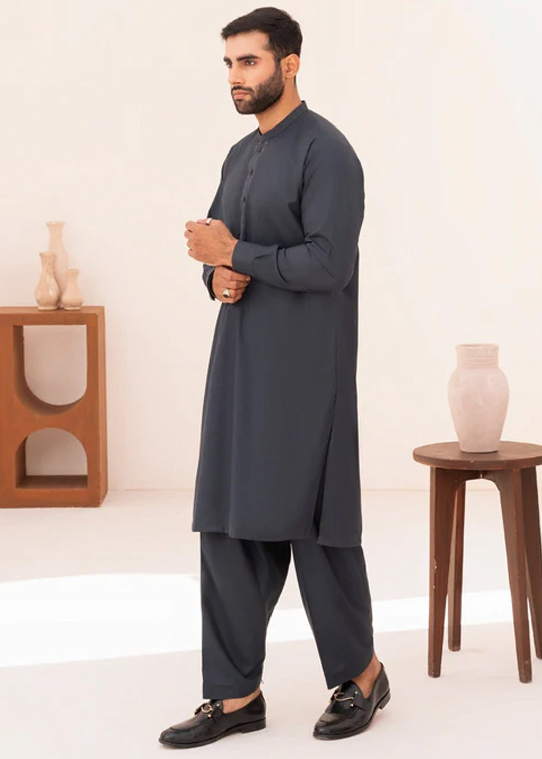 Junoon by Buraq Mens RTW Embroidered Wash N Wear 2 Piece Suit Azar Casual Collection