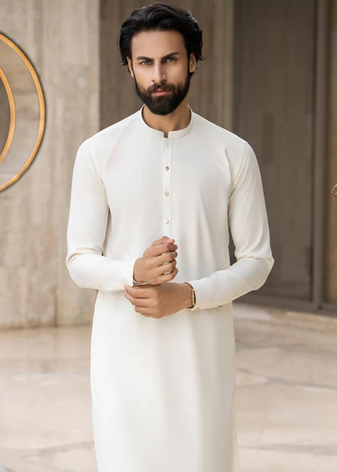 Siqafat by Buraq RTW Solids Wash N Wear 2 Piece Suit Opal White Casual Collection