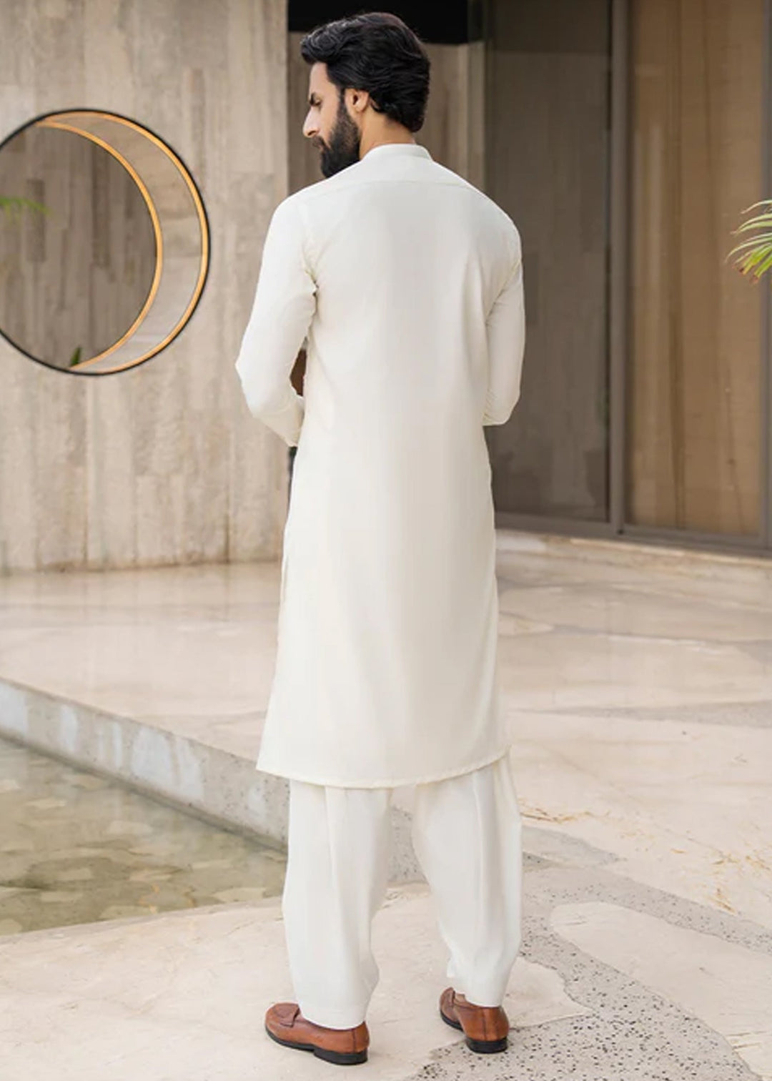 Siqafat by Buraq RTW Solids Wash N Wear 2 Piece Suit Opal White Casual Collection