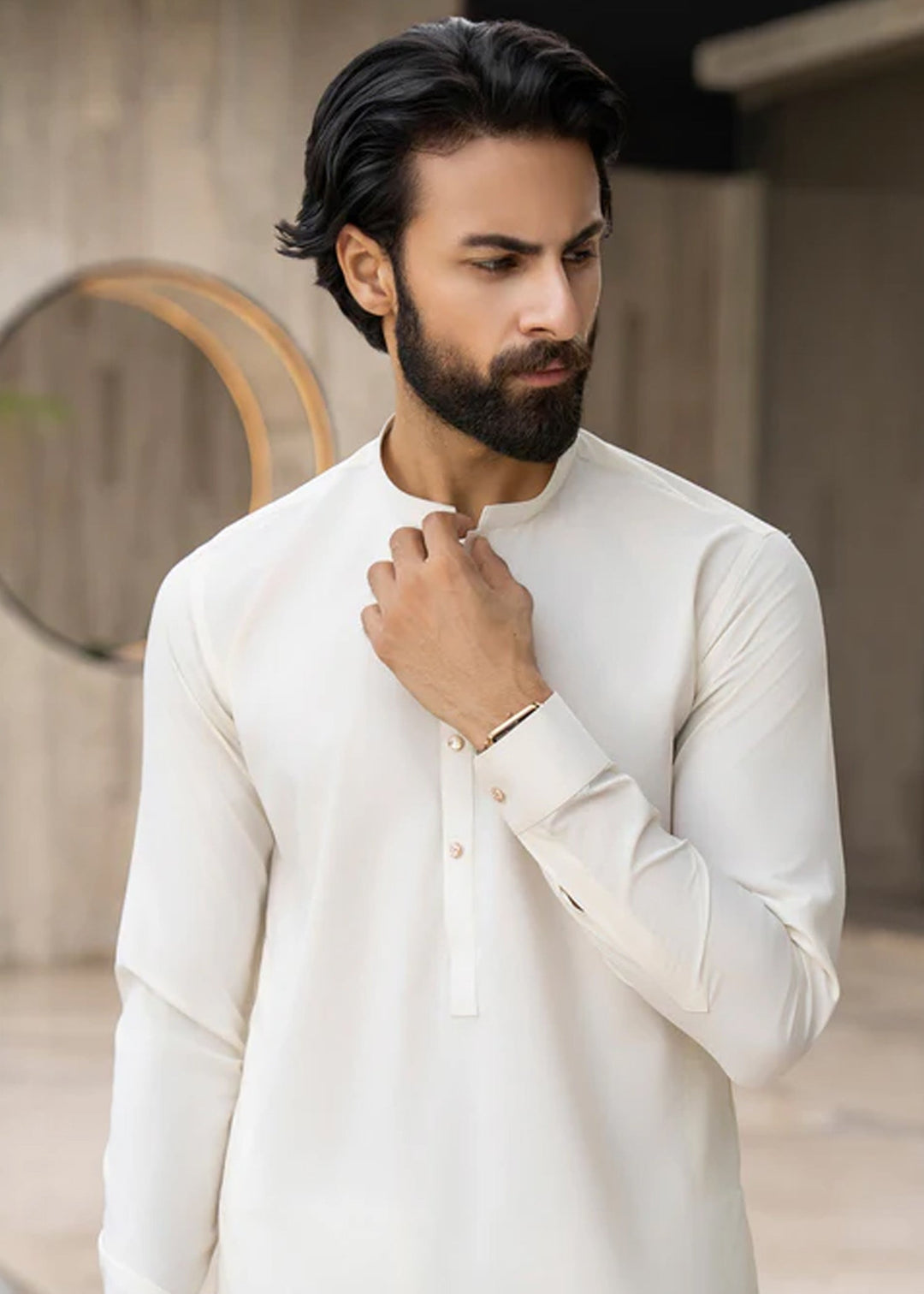 Siqafat by Buraq RTW Solids Wash N Wear 2 Piece Suit Opal White Casual Collection
