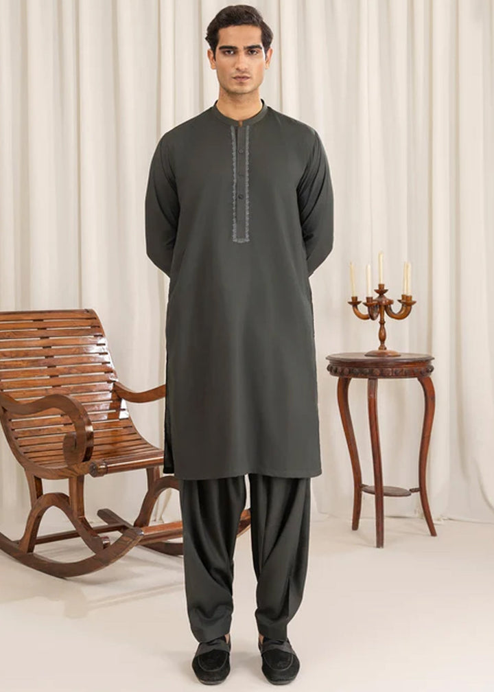 Junoon by Buraq Mens RTW Embroidered Wash N Wear 2 Piece Suit Shaafi Casual Collection