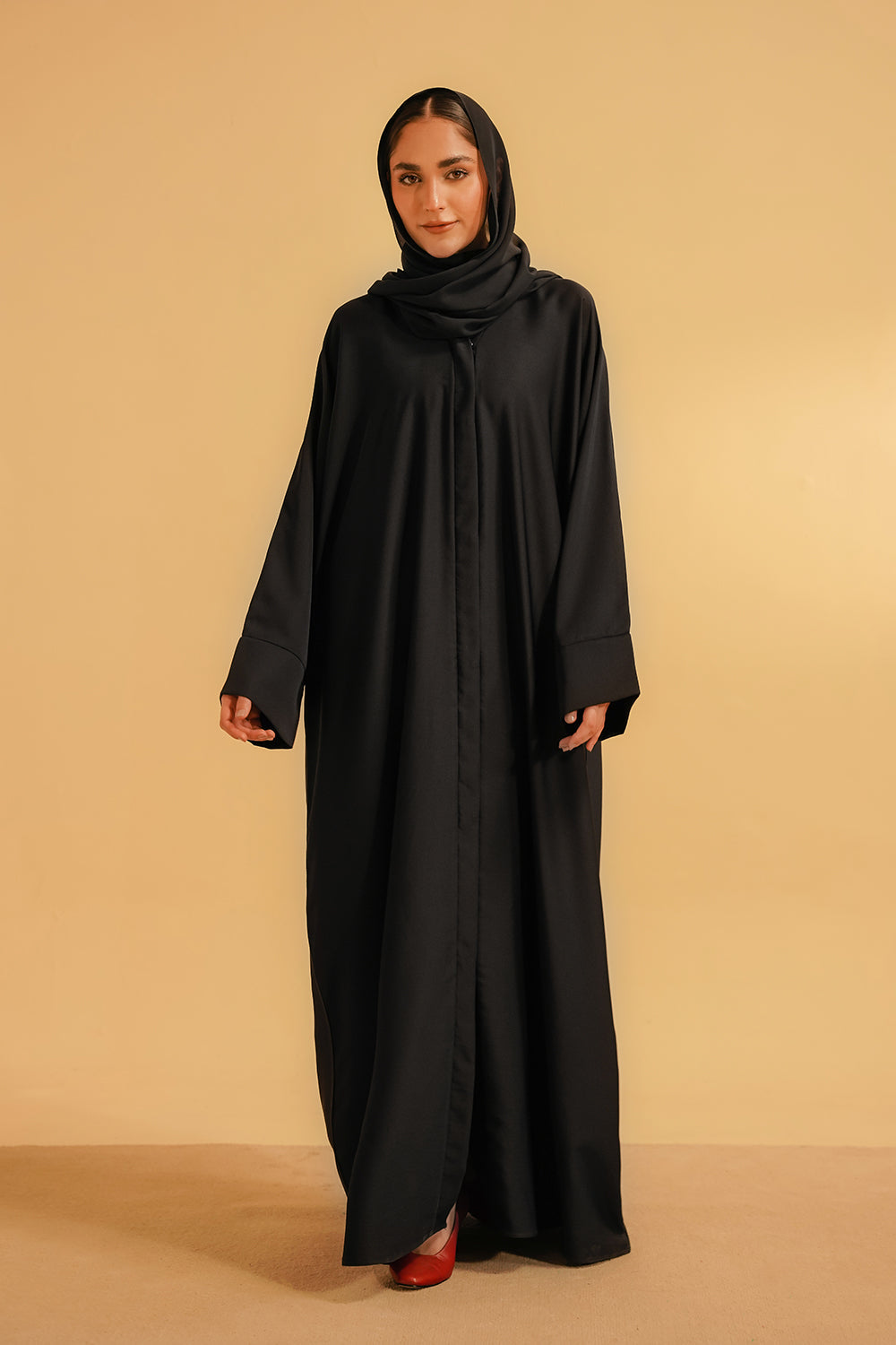 Divinely Crafted Women Pret Solids 1 Piece Georgette Basic Abaya Navy - Summer Collection