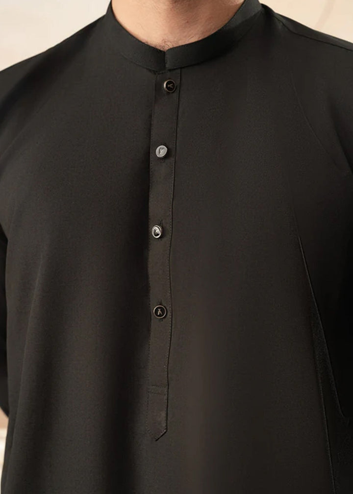 Siqafat by Buraq RTW Solids Wash N Wear 2 Piece Suit Black Casual Collection