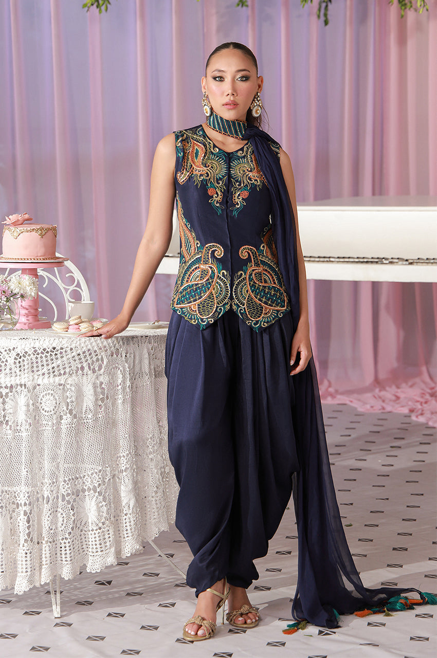 Sera From Nizka By Nida Rehan RTW Embroidered Chiffon 3 Piece Suit Vayra - Festive Collection
