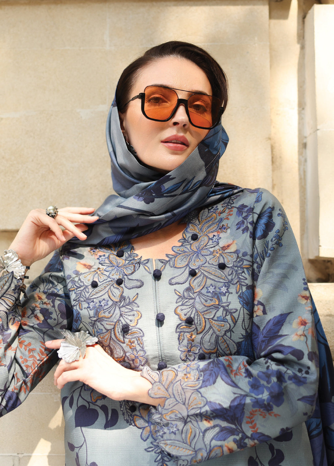 Lifestyle by Rang Rasiya Unstitched Embroidered Linen Suits 3 Piece RR25LW D-04 Audrey - Winter Collection