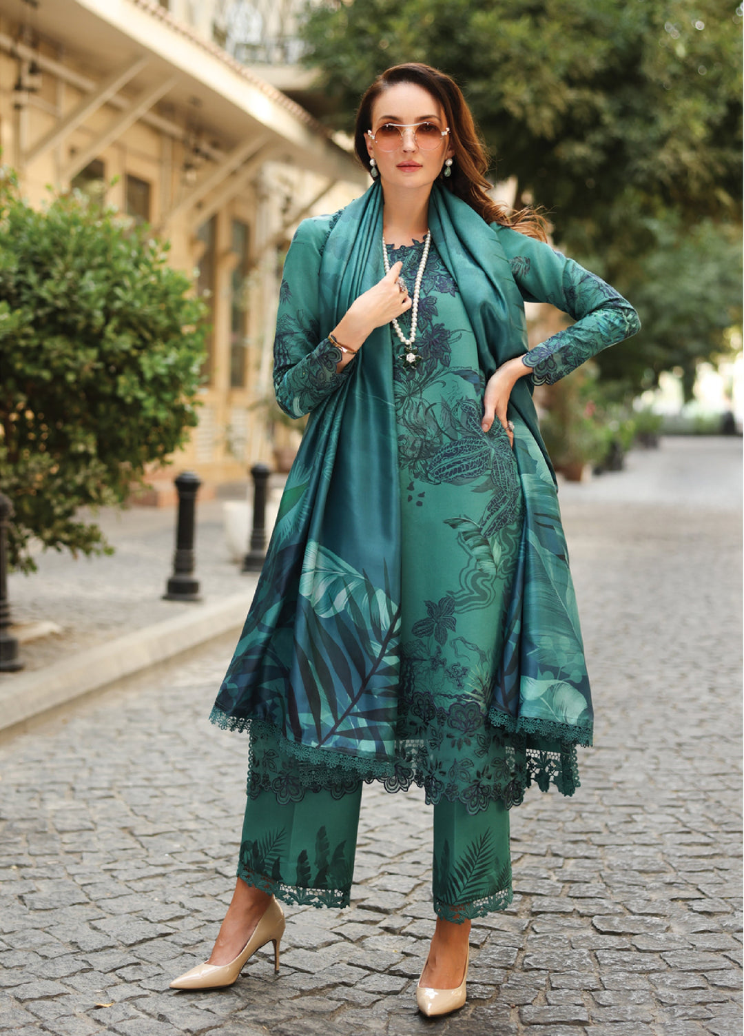 Lifestyle by Rang Rasiya Unstitched Embroidered Khaddar Suits 3 Piece RR25LW D-14 Jade - Winter Collection