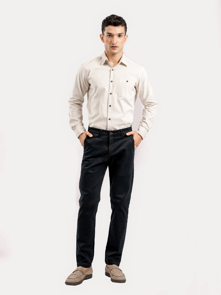 Brumano Ready To Wear Shirts Men 1 Piece Cotton Light Beige Corduroy Shirt 0-31-025-4480 - Summer Collection
