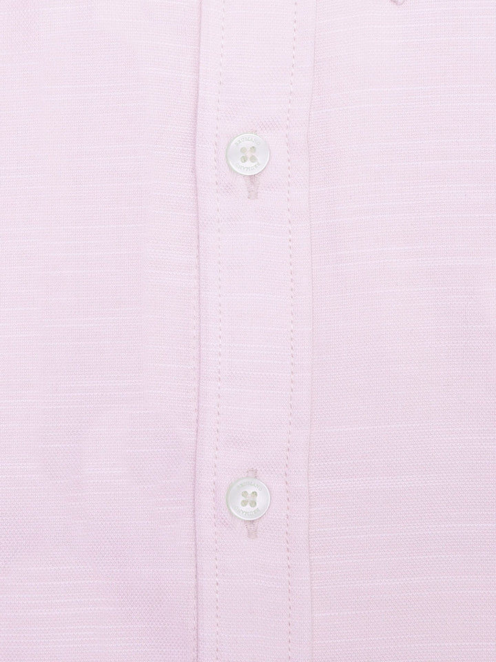Brumano Ready To Wear Shirts Men 1 Piece Cotton Light Pink Linen Blended Button Down Shirt 0-31-025-4486 - Summer Collection
