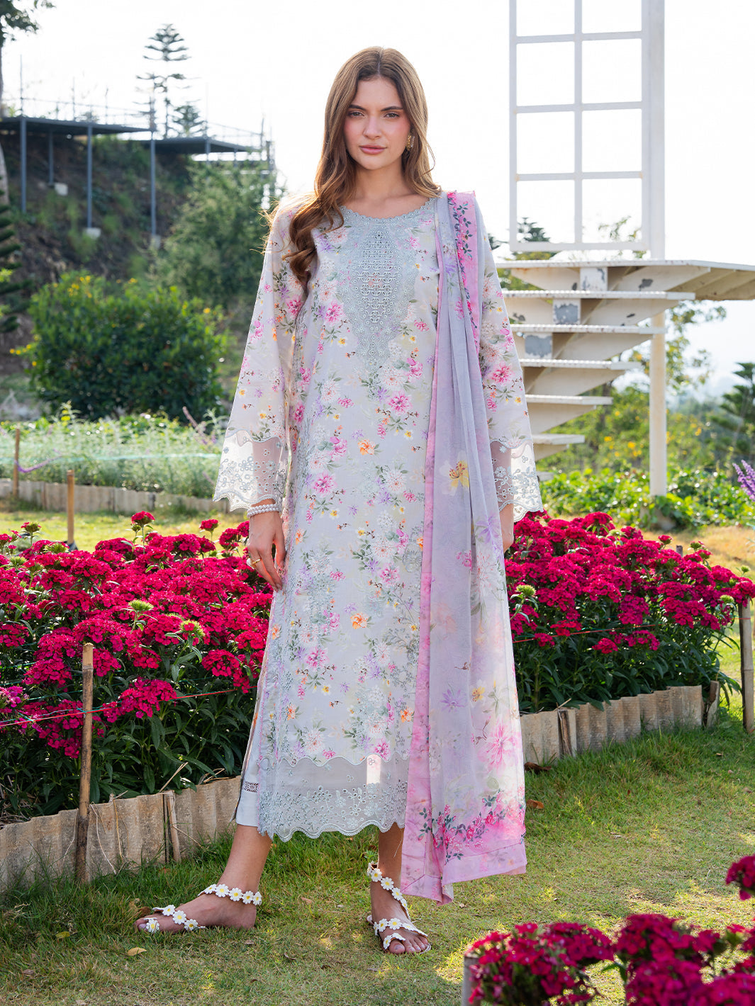 The Scent Of Summers by Yards Unstitched Embroidered Lawn 3 Piece Suit Lilac Mist Casual Collection
