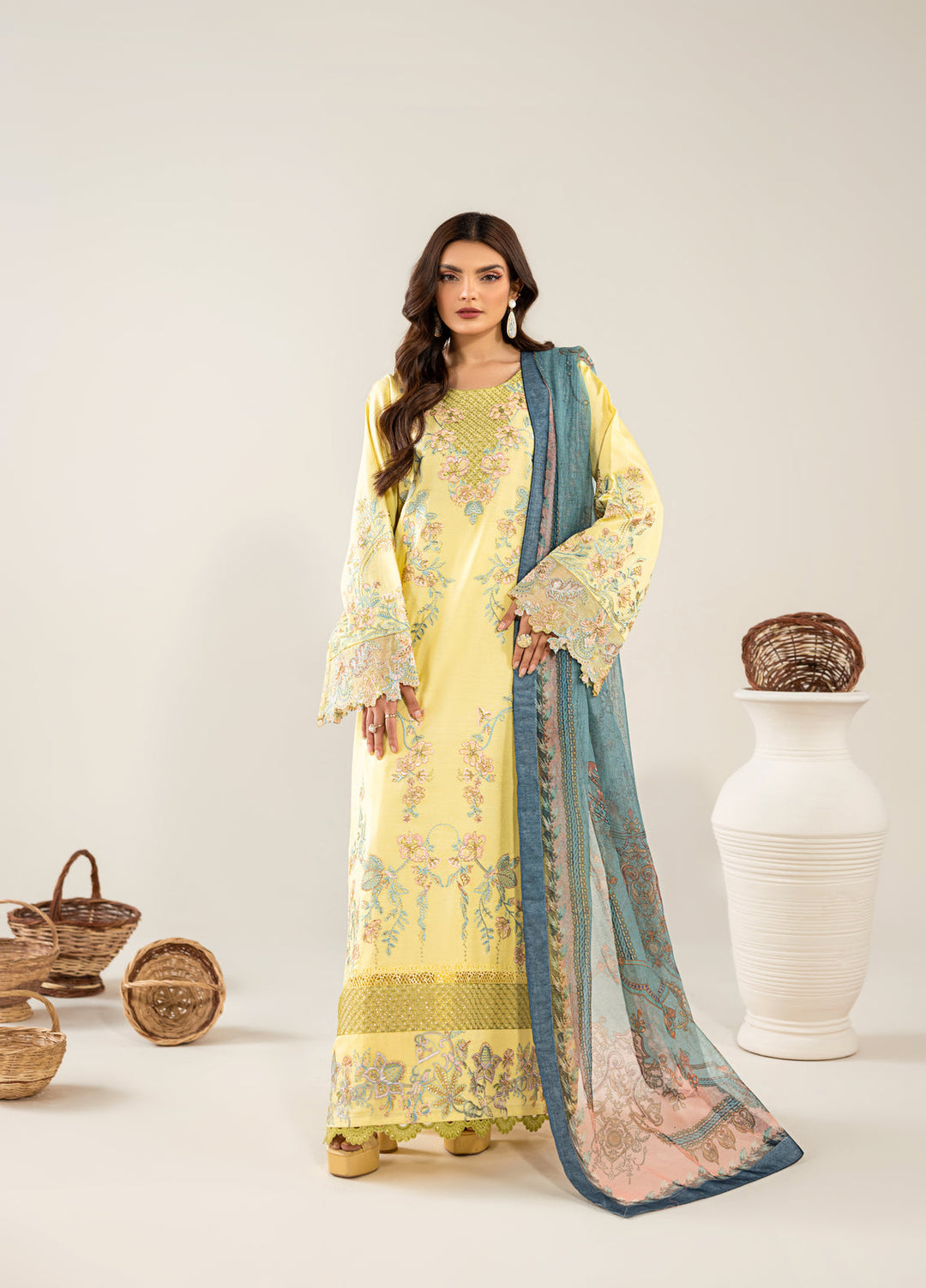 Gohor e Nayab by Ruby Suleiman Pret Lawn Suits 3 Piece Lime Shine - Festive Collection