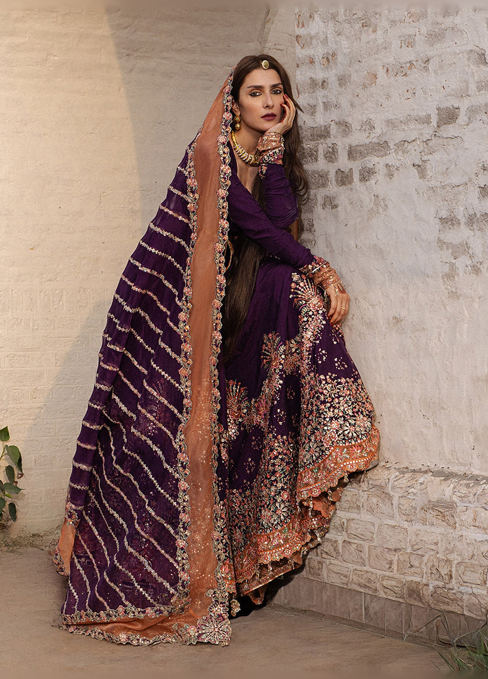 The Doll House by Hussain Rehar Unstitched Embroidered Korean Silk 3 Piece Suit HR26UDH Shabnam D-874 - Wedding Collection