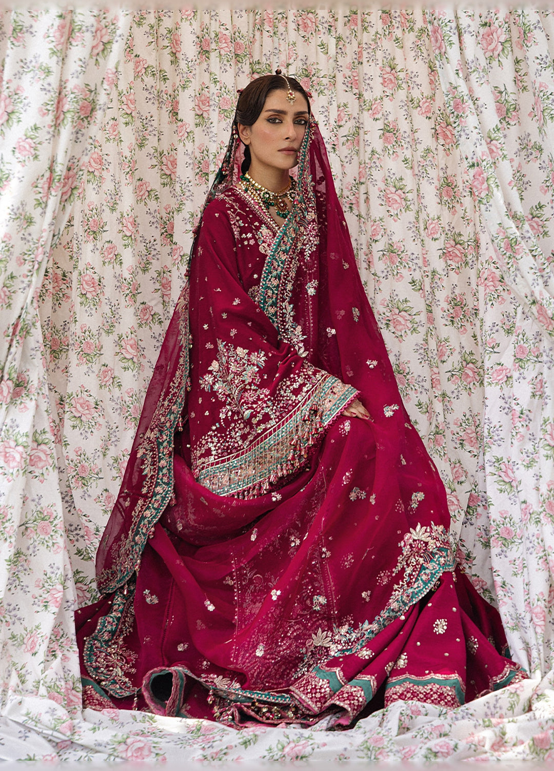 The Doll House by Hussain Rehar Unstitched Embroidered Korean Silk 3 Piece Suit HR26UDH Sher Bano D-872 - Wedding Collection