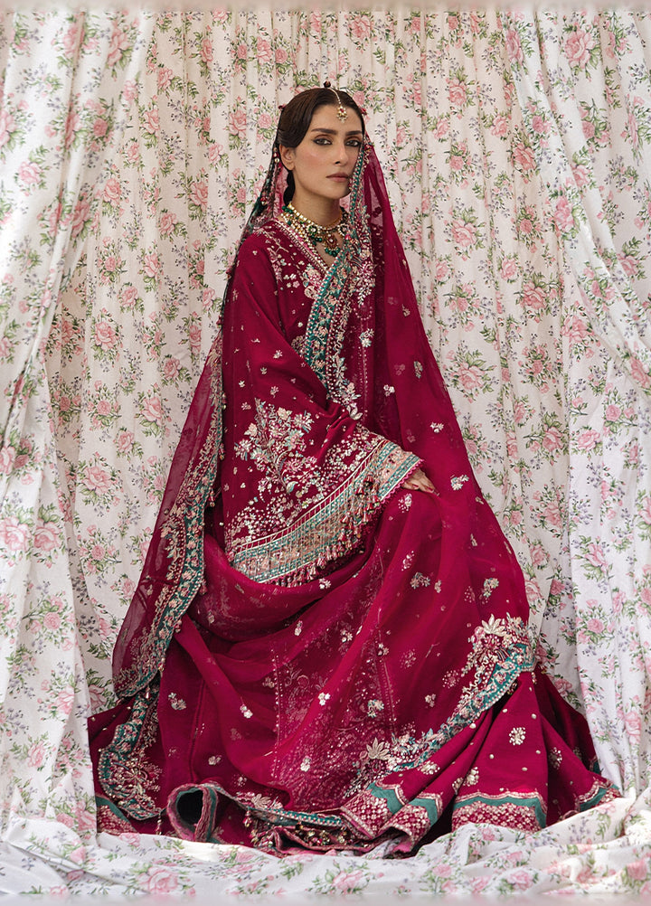 The Doll House by Hussain Rehar Unstitched Embroidered Korean Silk 3 Piece Suit HR26UDH Sher Bano D-872 - Wedding Collection