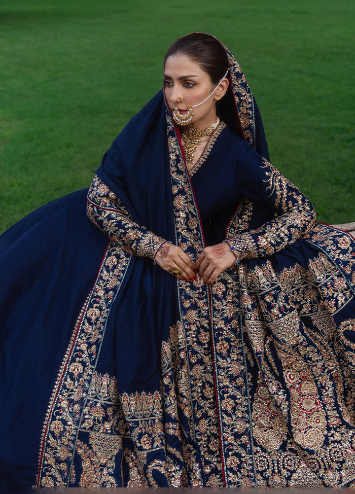 The Doll House by Hussain Rehar Unstitched Embroidered Korean Silk 3 Piece Suit HR26UDH Neelum D-881 - Wedding Collection